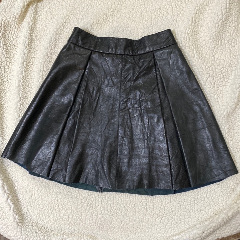 Reformation Leather Skirt - Black